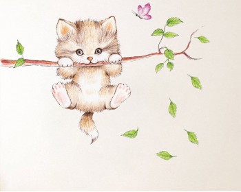 Cut Kitty on the Branch wall decals  Cut Kitty on the Branch wall decals
